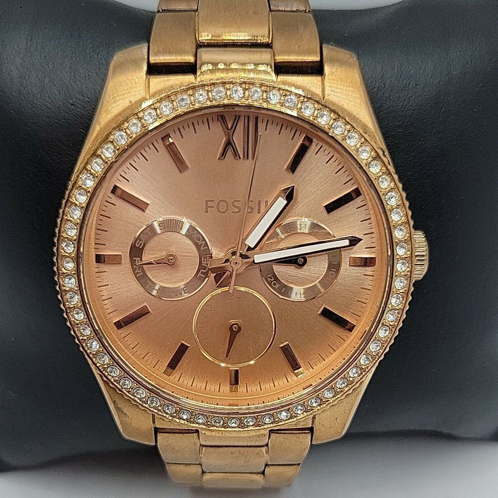 FOSSILย Scarlette ES4315 Women's Gold StainlessโSteel Analog Dial Watch BC335